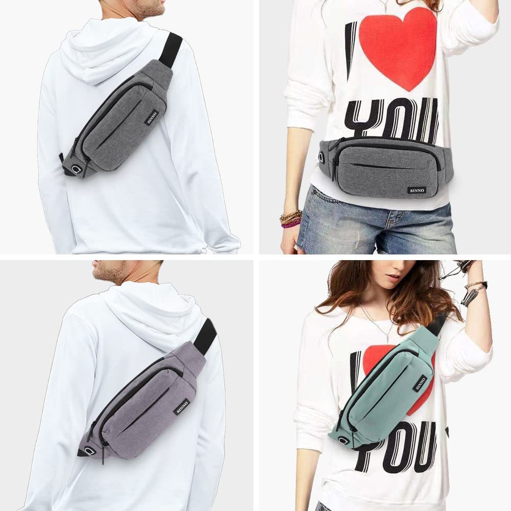 SINNO Large 4-Zip Crossbody Fanny Pack in Light Purple, view 2