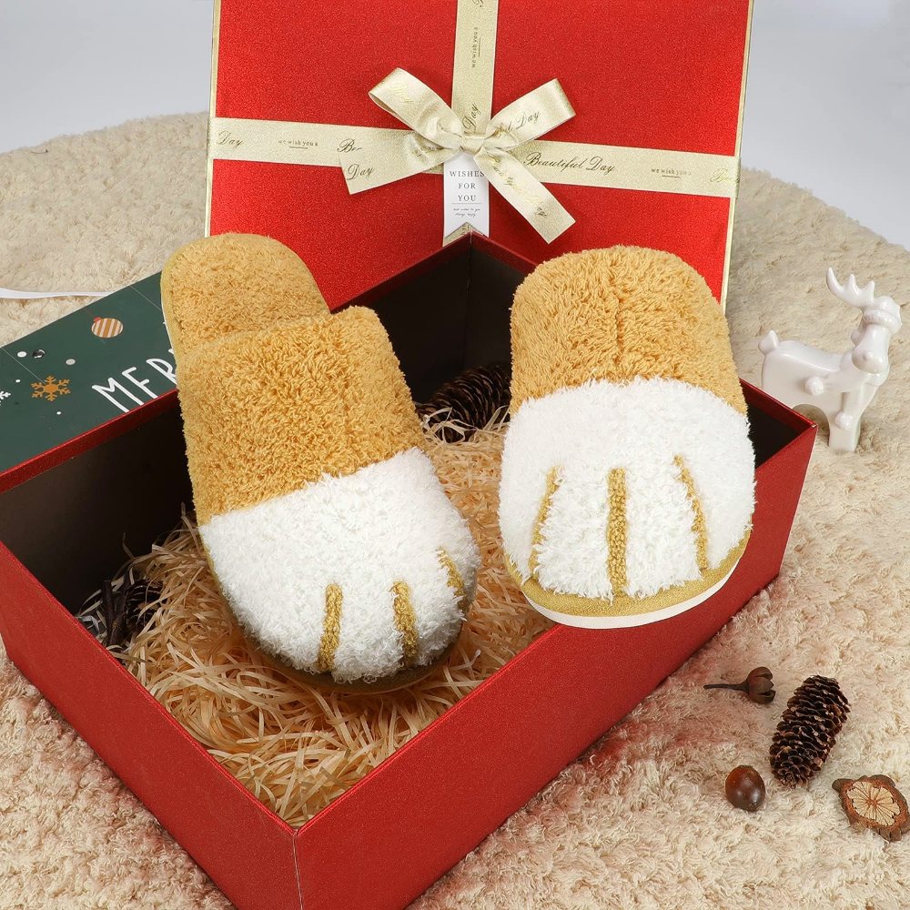 SINNO Cat Paw Plush Slipper in Yellow, view 3