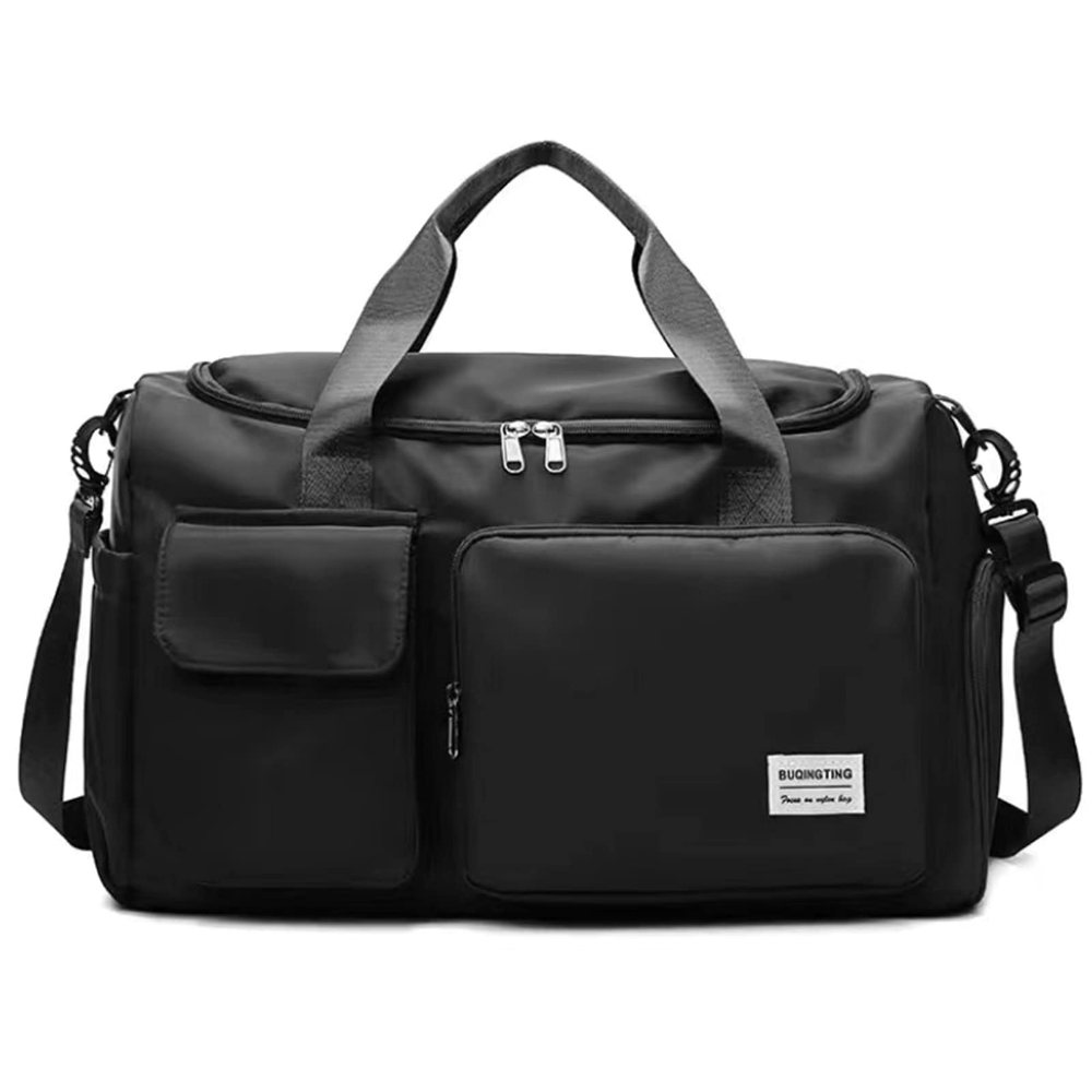 SINNO Gym Duffle Bag with Shoe Compartment in Black