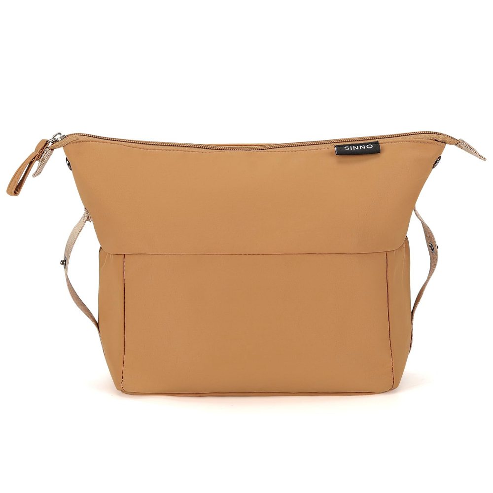 SINNO Wide-Open Makeup Bag in Brown